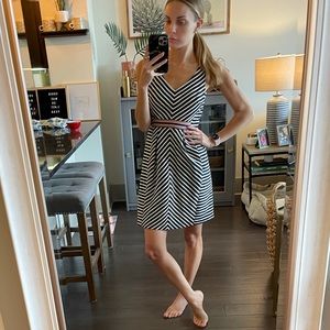 Striped Anthropologie pocketed dress